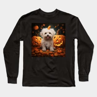 Maltese Halloween Long Sleeve T-Shirt